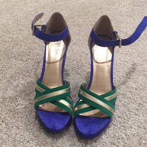 BCBG Blue Suede Wedge Shoe/ Brand New